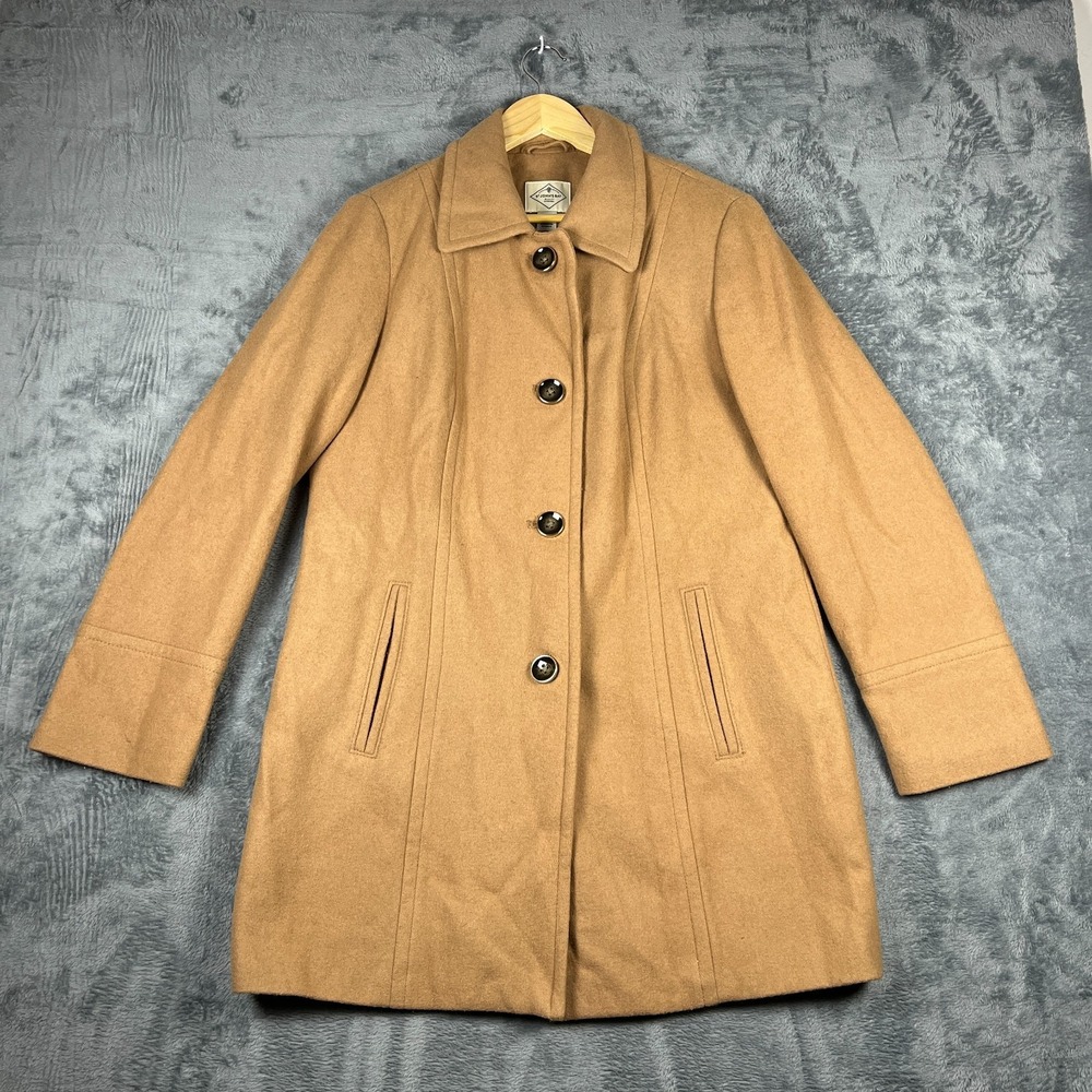 St. John's Bay Jacket Womens Large Brown Classic Cozy Warm Casual Button Front